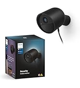 Philips Hue Secure Wired Smart 1090p Home Security Camera - Black - Indoor/Outdoor - Two-Way Talk...