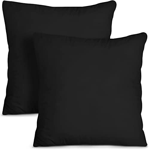 Utopia Bedding Throw Pillows Insert (Pack of 2, Black) - 18 x 18 Inches Bed and Couch Pillows - Indoor Decorative Pillows