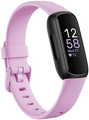 Fitbit Inspire 3 Fitness Tracker – Advanced Health Insights with Stress Management, Workout Intensity & Sleep Tracking, 24/7 Heart Rate, Includes Small and Large Classic Bands - Lilac Bliss/Black