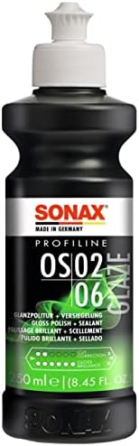 SONAX OS 02-06 Glaze | 3 in 1 polish with Cutting, Polishing, and Protection | All-in-One Compound, Polish, and Ceramic Protection | Use with DA, Rotary, or by Hand (DIY), 8.45 OZ.