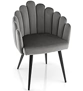 Giantex Modern Mid-Century Dining Chair - Cute Velvet Vanity Chair with 16” High Back, 330lb Capa...