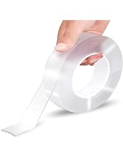 Nano Double Sided Tape,Multipurpose Removable Adhesive Transparent Grip Mounting Tape Washable Strong Sticky Heavy Duty for Carpet Photo Frame Poster Décor,Durable Traceless No Residue (5 Meters,transparent)