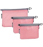 Bagail Ultralight Zipper Pouch Travel Packing Bags for Toiletries, Document, Electronics-Pink