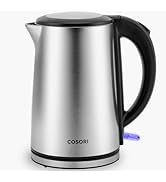 COSORI Electric Kettle, Tea Kettle Pot, Stainless Steel Double Wall, 1500W Hot Water Kettle Teapo...