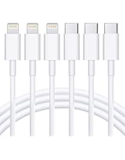 USB C to Lightning Cable 3Pack 6FT [Apple MFi Certified] iPhone Fast Charger Cable USB-C Power Delivery Charging Cord Compatible with iPhone 14/13/12/11/XS/Max/XR/X/8/iPad, White