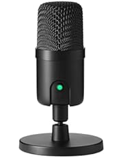 Amazon Basics Mini USB Condenser Microphone for Streaming, Gaming, Podcasting, with Cardioid Pickup, 5.8 x 3.4 inches, Black