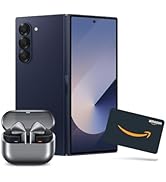 SAMSUNG Galaxy Z Fold 6 AI Cell Phone (Navy) + $300 Amazon Gift Card + Galaxy Buds3 Pro (Silver) ...