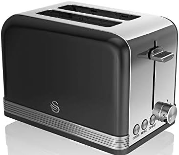 Swan Retro 2 Slice Toaster, Black