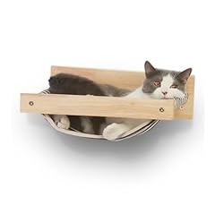 FUKUMARU Hammock Mounted Cat Beds and Perches, Wooden Wall Furniture, Stable Shelves for Sleeping, Playing, Climbing, and L…