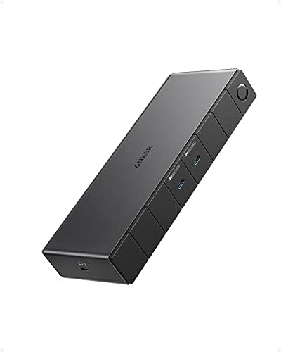 Anker 778 Thunderbolt Docking Station (12-in-1, Thunderbolt 4), 40 Gbps with Max 100W Charging for Laptop, Single 8K, Quad 4K Display, Ethernet, 6 USB Ports for Dell, HP Laptops and More(Gray)