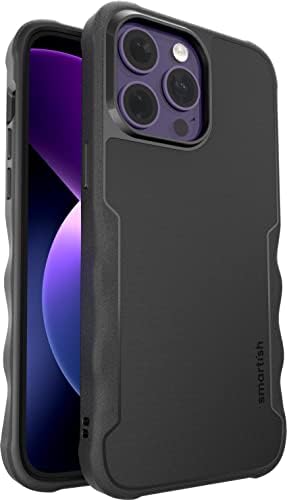 Smartish iPhone 14 Pro Max Protective Magnetic Case - Gripzilla Compatible with MagSafe [Rugged + Tough] Heavy Duty Grip Cover w/Drop Tested Protection for Apple iPhone 14 Pro Max - Black Tie Affair