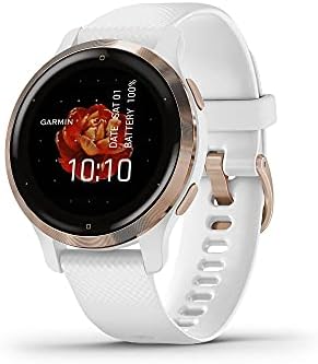 Garmin Venu 2S, Smaller-Sized GPS Smartwatch with Advanced Health Monitoring and Fitness Features, Rose Gold Bezel with White Case and Silicone Band, (010-02429-03) (Renewed)