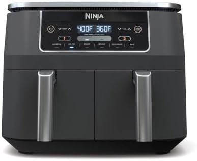 Ninja DZ201 Foodi 6-in-1 2-Basket Air Fryer with DualZone Technology, 8-Quart Capacity, and a Dark Grey Stainless Finish