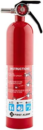 First Alert HOME1 Rechargeable Standard Home Fire Extinguisher UL Rated 1-A:10-B:C, Red