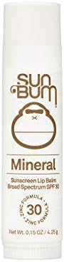 Sun Bum SPF 30 Mineral Sunscreen Lip Balm | Vegan and Hawaii 104 Act Compliant (Octinoxate & Oxybenzone Free) Broad Spectrum Natural Lip Care with UVA/UVB Protection | .15 oz