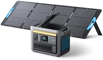 Anker SOLIX C800 Portable Power Station with 200W Solar Panels, 1200W (Peak 1600W) Solar Generator, Full Charge in 58 Min, 768Wh LiFePO4 Battery for Outdoor Camping, RVs, Road Trip, and Power Outages