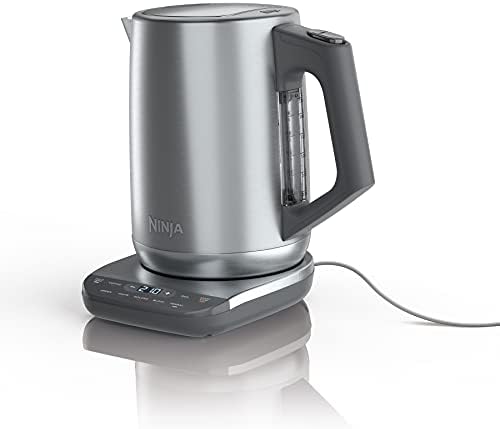 Ninja KT200 Precision Temperature Electric Kettle, 1500 watts, BPA Free, Stainless, 7-Cup Capacity, Hold Temp Setting, Silver, KT200