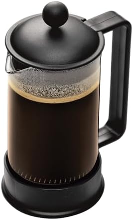 Bodum 12 oz Brazil French Press Coffee Maker, High-Heat Borosilicate Glass, Black - Made in Portugal