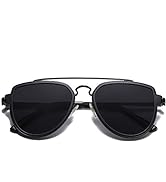 SOJOS Retro Polarized Double Bridge Sunglasses for Men Women Mirrored Lens SJ1051