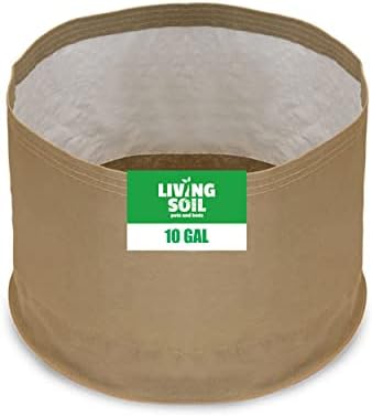 Sustainable Village Grassroots Fabric Pot 5 Pack | Grow Bag for Plants Indoors | Living Soil Planter Pots for Outdoor Plants (10 Gallon)