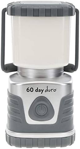 ust 60-DAY Duro LED Portable 1200 Lumen Lantern with Lifetime LED Bulbs and Hook for Camping, Hiking, Emergency and Outdoor Survival, Titanium, One Size (20-PLN0C6D002)