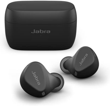 Jabra Elite 4 Active in-Ear Bluetooth Earbuds - True Wireless Ear Buds with Secure Active Fit, 4 built-in Microphones, Active Noise Cancellation and Adjustable HearThrough Technology - Black