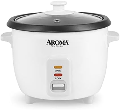 Aroma Housewares Aroma 6-cup (cooked) 1.5 Qt. One Touch Rice Cooker, White (ARC-363NG), 6 cup cooked/ 3 cup uncook/ 1.5 Qt.