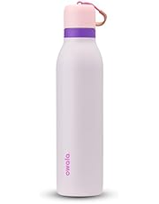 Owala FreeSip Twist Insulated Stainless Steel Water Bottle with Straw for Sports and Travel, BPA-Free, 24-oz, Pink/Purple (Dreamy Field)
