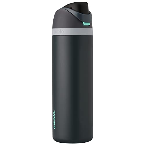 Owala FreeSip Insulated Stainless Steel Water Bottle with Straw for Sports and Travel, BPA-Free, 24oz, Foggy Tide