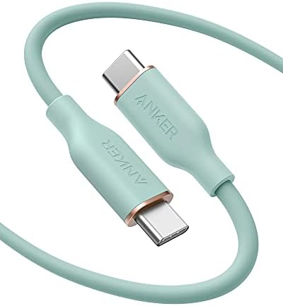 Anker Powerline III Flow, USB-C to USB-C Charging Cable 100 W 180 cm, Type-C Cable, Compatible with iPad Mini 6th Gen,MacBook Pro 2020, iPad Pro 2020, iPad Air, Galaxy S20, Pixel, Switch, LG (in Mint