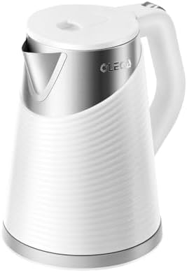 Electric Kettle, Coffee & Tea Kettle Pot 1.8L, 1500W, 120V Stainless Steel Inner Lid, Fast Boiling, Hot Water Kettle Teapot Boiler & Heater, Automatic Shut Off, BPA-Free, White