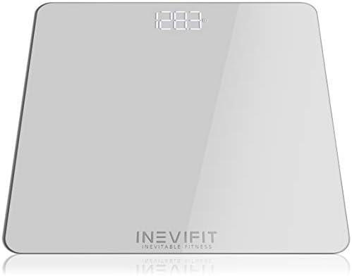 INEVIFIT Bathroom Scale, Highly Accurate Digital Bathroom Body Scale, Measures Weight up to 400 lbs. Includes Batteries