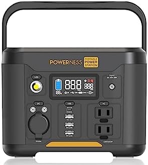 Powerness Portable Power Station Hiker U300 Solar Generator 296Wh Battery Powered Generator with 2x300W AC Outlets (Surge Power 600W) and PD 60W In/output for Outdoor Camping