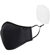 Moshi OmniGuard Cloth Face Mask with 3 Replaceable Nanohedron Filters, Washable and Reusable, 3-L...