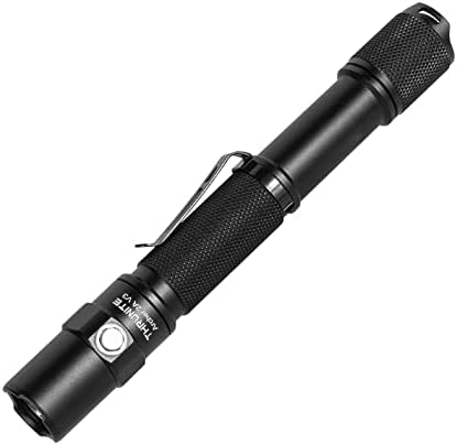 ThruNite LED Flashlight Neutral White, Archer 2A V3 450 Lumens Portable EDC AA Flashlight with Lanyard, IPX8 Water-Resistant Dual Switch Outdoor Light for Hiking, Camping, Everyday Use - Black NW