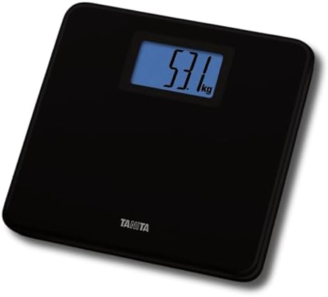 Tanita HD-662 Digital Weight Scale (Black) - Japan Technology Bathroom Scale with 330 lb Weight Capacity - 2" Blue Backlit Large LCD Display - Accurate, Durable, Step-On Operation