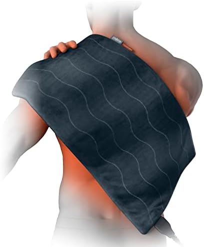 Pure Enrichment® PureRelief® Pro Far Infrared XL Heating Pad - Deeper Muscle Relief for Back, Neck, Shoulder, & Knee Pain in Athletes, 4 Heat Settings, Dry/Moist Heat, 12” x 24” Extra-Large Size (Iron