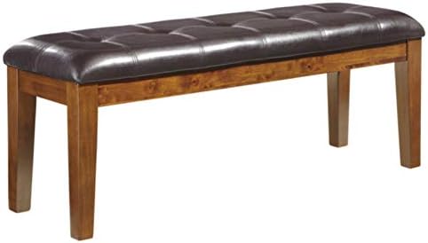 Signature Design by Ashley Ralene Tufted Upholstered Dining Room Bench, Medium Brown