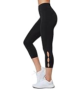 Yvette Sport Leggings Damen 3/4 Hohe Taille Push Up Elastische Blickdichte Sporthose mit Bauchkon...