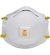 3M 8511 All-In-One N95 Respirator for Sanding, Fiberglass, Drywall, and Painting, Exhalation Valv...