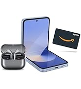 SAMSUNG Galaxy Z Flip 6 AI Cell Phone (Blue) + $200 Amazon Gift Card + Galaxy Buds3 Pro (Silver) ...