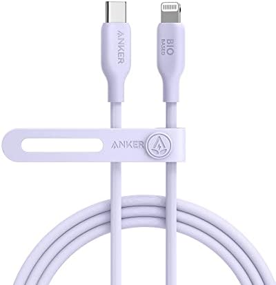 Anker USB-C to Lightning Cable, (Lilac Purple, 6ft), MFi Certified, Bio-Based Fast Charging 541 Cable for iPhone 14 14pro 14pro Max 13 13 Pro 12 11 X XS XR 8 Plus (Charger Not Included)