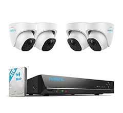 Reolink 8CH 5MP PoE Home Security Camera System, 4 Wired 5MP Outdoor PoE IP Cameras, 5MP 8 Channel NVR Security System w/ 2…