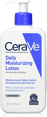 CeraVe Daily moisturizing lotion | 12 ounce | face & body lotion for dry skin with hyaluronic acid | fragrance free, 12 Fl Oz