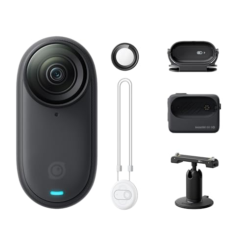 Insta360 GO 3S 128GB - 4K小型ポータブルVlogカメラ、ハンズフリーPOV、どこでもマウント、手ブレ補正、バッテリー寿命140分、10m防水、AI編集、Vlog/旅行/アウトドア/ペットPOV用