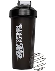 Optimum Nutrition ON Shaker with Stainless Steel Mixing Ball, BPA- and DEHP-free, Dishwasher Safe, Black, 600 ml