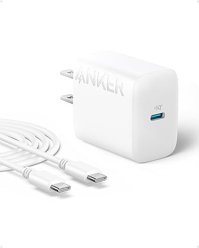 Anker 20W USB C Fast Wall Charger Block for iPhone 15/15 Plus / 15 Pro / 15 Pro Max/iPad Pro/AirPods Pro 2 and More (5 ft Cable Included)