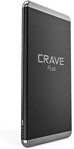 Crave Slim Power Bank, Plus Aluminum Portable Charger with 10000 mAh [Quick Charge QC 3.0 USB + Type C] External Battery Pack for iPhone, iPad, Samsung and More.