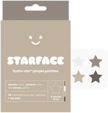 Starface Earth Star BIG PACK, Hydrocolloid Pimple Patches, Absorb Fluid and Reduce Redness, Cute Star Shape and 4 Neutral Colors (96 Count)