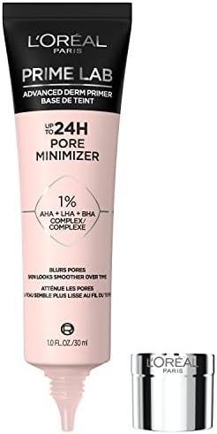 L'Oreal Paris Prime Lab Up to 24H Pore Minimizer Face Primer Infused with AHA, LHA, BHA Complex to Smooth and Extend Makeup Wear, 1.01 Fl Oz